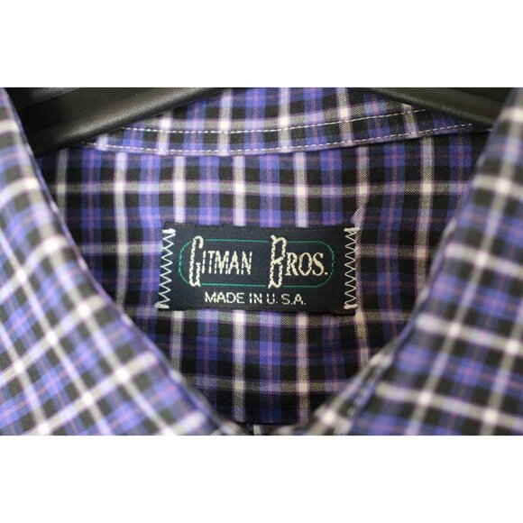 Gitman Bros. Brothers Mens Large Check Button Up Shirt F1236 - Picture 3 of 6